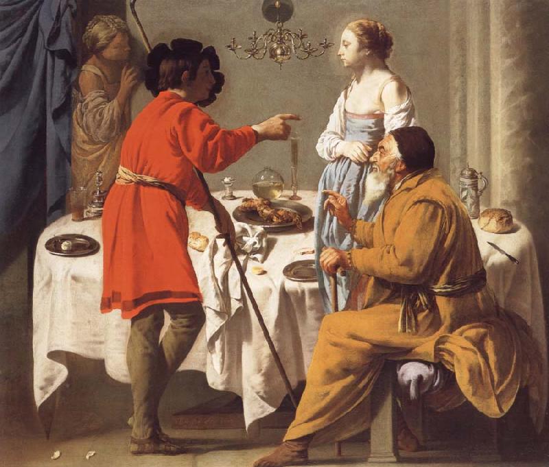 Hendrick the Brugghen Jacob Reproaching Laban for giving Him Leah in Place of Rachel Sweden oil painting art